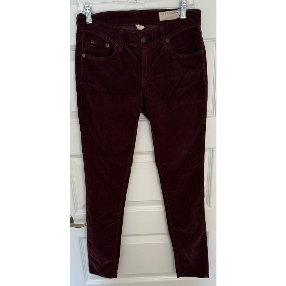 Rag & Bone Bordeaux Corduroy Skinny Jeans Womens Size 27 Made in USA